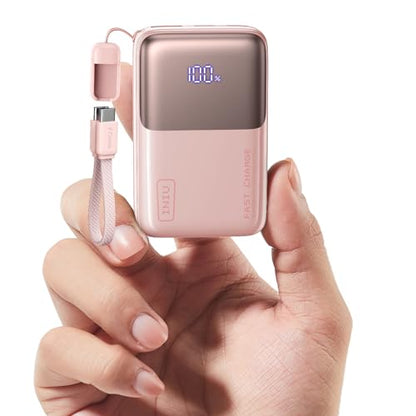 INIU Mini Portable Charger, Small 10000mAh 45W Fast Charging Power Bank - color: Light Pink