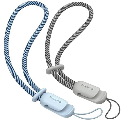 SURPHY 2 Pack Phone Lanyard, Phone Wrist Strap for Case, Camera Wrist Strap - color: Cloud Blue & Gray