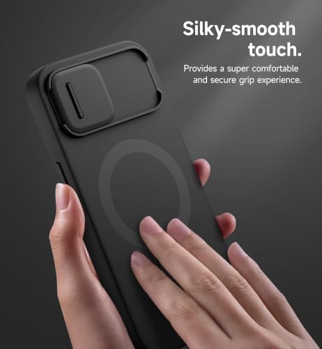 SURITCH for iPhone 17e/16e Case with Magnetic Camera Slide Cover and Adjustable Kickstand, Compatible with MagSafe, Shockproof Bumper Case Slim Protective Cover 6.1 Inch,Black - color: Black, size: IPhone 17e/16e-6.1"