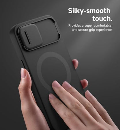 SURITCH for iPhone 17e/16e Case with Magnetic Camera Slide Cover and Adjustable Kickstand, Compatible with MagSafe, Shockproof Bumper Case Slim Protective Cover 6.1 Inch,Black - color: Black, size: IPhone 17e/16e-6.1"