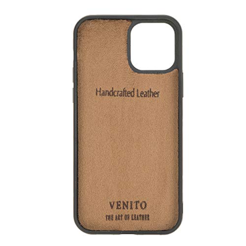 Venito Lucca Leather Case Compatible with iPhone 12 Pro Max (6.7 inch) – Extra Secure with Padded Back Cover (Antique Brown)* - color: Antique Brown, size: iPhone 12 Pro Max