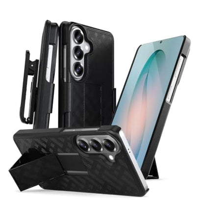 MOTIVE for Samsung Galaxy s26 Case with Belt Clip, Rigid, Kickstand | 6.3" | Ranger v1 Series, Black, 360° holster, open-top/open-bottom port access, textured grip, slim design - size: s26