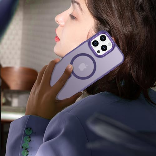 BENTOBEN Magnetic for iPhone 16 Pro Max Case,(Compatible with MagSafe) (Military Grade Drop Protection) Slim Translucent Matte Shockproof with Anti-Fingerprint Phone Case 6.9",Deep Purple - color: Deep Purple