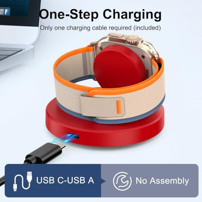 Upgraded for Apple Watch Charger, Foldable Travel Fast Charging Dock - color: Red, size: USB A