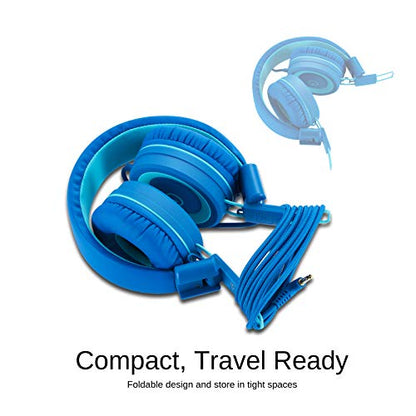 noot products K11 Kids Headphones Wired 3.5mm Jack Tangle-Free Skyline Blue - color: Skyline blue
