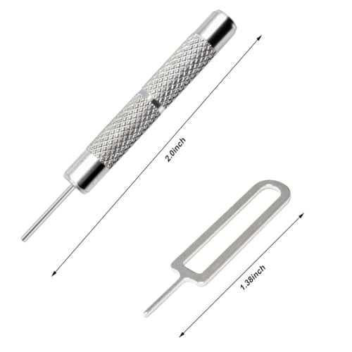 4 Pcs SIM Card Removal Openning Tool Tray Eject Pins Needle Opener Ejector Compatible with All iPhone Apple iPad HTC Samsung Galaxy Cell Phone Smartphone Watchchain Link Remover (Style D) - size: D