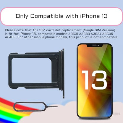for iPhone 13 Black Single SIM Card Tray Slot Replacement