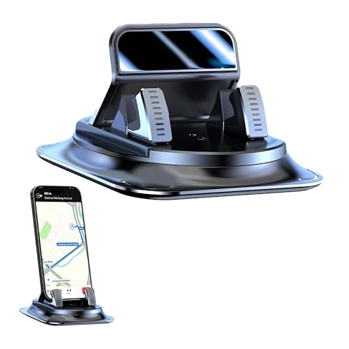 360 Degree Rotation Dashboard Phone Holder for Car, Car Phone Mount, Non-Slip Dashboard Navigation Bracket with One-Hand Operation, Automotive Dash Cell Phones Mount for Most Vehicles