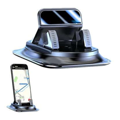 360 Degree Rotation Dashboard Phone Holder for Car, Car Phone Mount, Non-Slip Dashboard Navigation Bracket with One-Hand Operation, Automotive Dash Cell Phones Mount for Most Vehicles