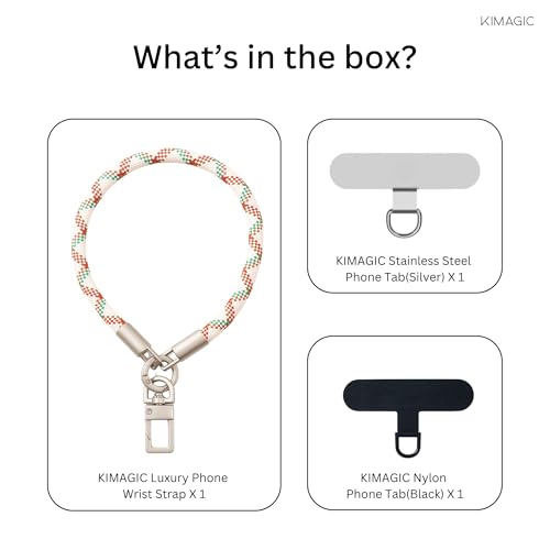 KIMAGIC Korean Dopamine Phone Wrist Strap - Handmade Thickened Phone Lanyard, Anti-Drop Hands-Free Charm - color: 10 Premium Milk Tea Beige