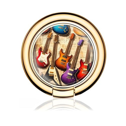 Cell Phone Ring Holder, Cute Metal Phone Grip Stand Finger Ring Kickstand, Flexible 360°Rotation Phone Tablet Case Accessories Compatible with Most Phones Colorful Electric Guitar - color: Colorful Electric Guitar