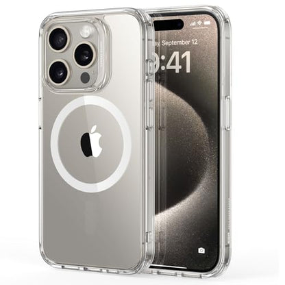 for iPhone 15 pro Protective case Magnetic Phone case Compatible with Magsafe Slim Anti Yellowing Military Grade Anti Drop Protection Sturdy Protectiv Clear - color: Clear, size: iPhone 15 Pro