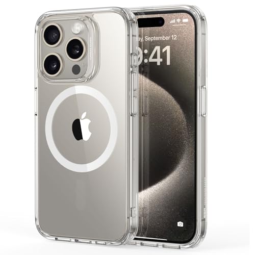 for iPhone 15 pro MAX Protective case Magnetic Phone case Compatible with Magsafe Slim Anti Yellowing Military Grade Anti Drop Protection Sturdy Protectiv Clear - color: Clear, size: iPhone 15 Pro Max