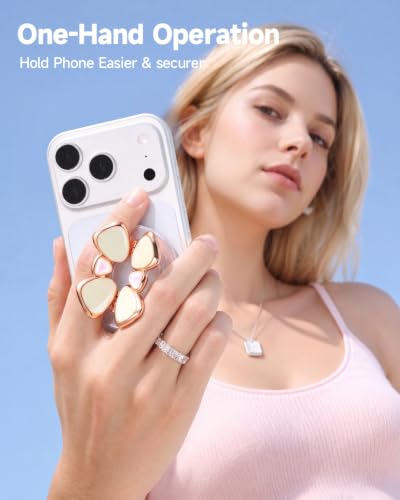 [2026 All-New] for MagSafe Clover Phone Grip, Glitter White - color: White Clover