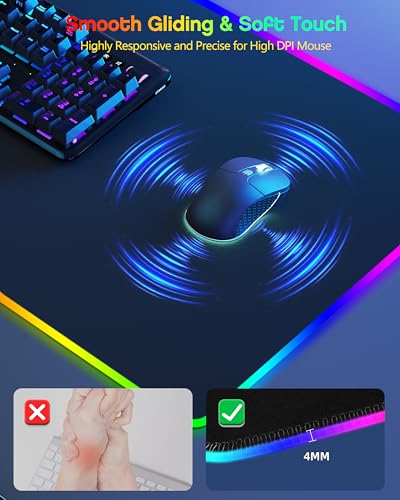 Magnetic Wireless Charging Mouse Pad Gaming, 31.5"x15.8" Large Desk Mat - color: RGB-Adatper