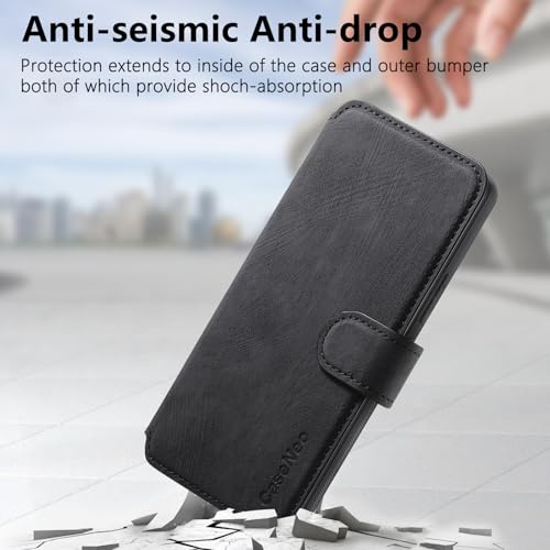 2 in 1 Detachable Wallet Case for Samsung Galaxy S22 CMG Black | PU Leather Magnetic Flip Folio Case with RFID Blocking Card Holder, Credit Card Slots Kickstand, Shockproof Protective Cover - color: Black, size: Samsung Galaxy S22