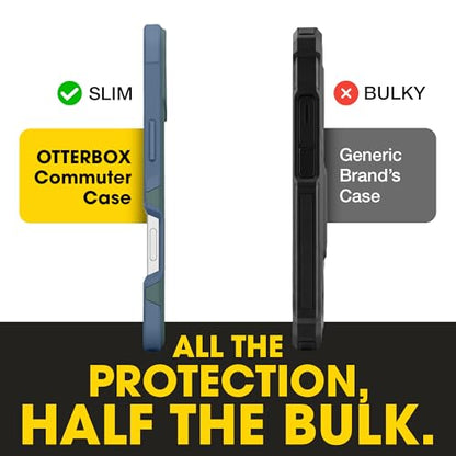 OtterBox iPhone 16 – Commuter Series Slim MagSafe Case - Saltwater Breeze | 3X Military Drop Protection - Dual-Layer Design - Pocket-Friendly - Raised Edges - Port Covers - color: Saltwater Breeze (Sage/Blue), style: iPhone 16