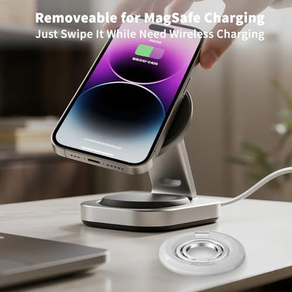 Phone Grip for MagSafe,Magnetic Phone Ring Holder,Cell Phone Grip Stand with Two-Sided Magnetic Finger Kickstand for iPhone 17 16 15 14 13 12 Samsung Android Phone Case (2 Metal Ring Include)