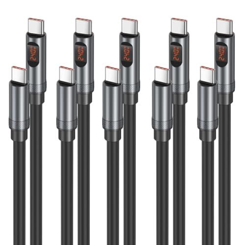 USB C to USB C Cable 4ft, 240W Fast Charging Type C Charger LED Display - size: 4ft