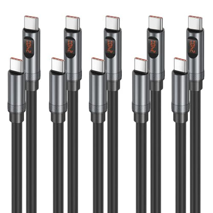 USB C to USB C Cable 4ft, 240W Fast Charging Type C Charger LED Display - size: 4ft