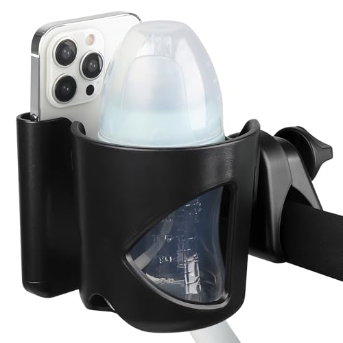 Accmor Stroller Cup Holder, Cup Holder for Walker Bike Wheelchair - color: Cup Phone Holder-Black