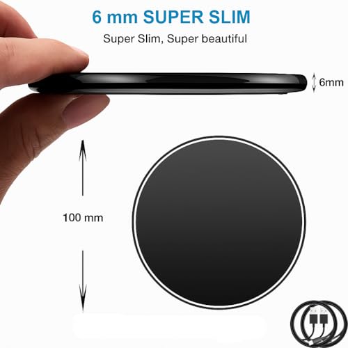 2 Pack 15W Fast Wireless Charger Compatible with iPhone and Samsung Galaxy - color: Black