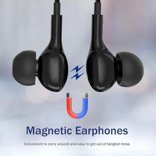 USB C Headphones for Samsung Galaxy S26 S25 S24 Ultra iPhone 17 16 Pro Max - color: Black