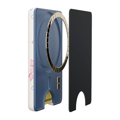 Casely MagWallet | Coquette Girlie | Pastel Bows | Slim Wallet Card Holder | Compatible with MagSafe | Soft-Touch Hard Silicone | Holds Up to 3 Cards - color: Coquette Girlie | Pastel Bows