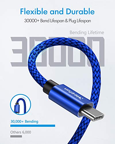 CLEEFUN USB C to USB C Cable 1ft, 5-Pack C to C Cable Fast Charging 60W - color: Blue, size: 1ft+1ft+1ft+1ft+1ft