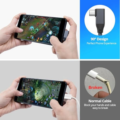USB C Right Angle Cable 100W 6 inch 2Pack, 4K Video 20Gbps Data Transfer - color: Gray, size: 0.5FT+0.5FT