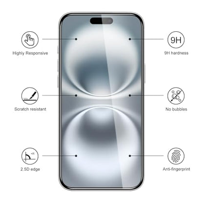 3 Pack Tempered Glass Screen Protector for iPhone 17 + 3 Pack Camera Lens Protector, 9H Hardness, HD Clear, Scratch Resistant, Case Friendly, Easy Install - size: iPhone 17