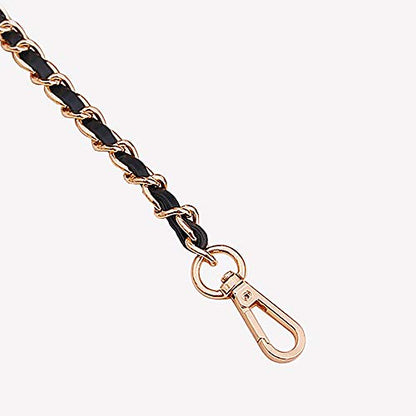 UnnFiko 43" DIY Bag Purse Chain Strap Replacement Crossbody Bag Straps Purse Accessories Straps Handmade Shoulder Bag Charms for Handbag Bags (Black & Gold, Metal Chain) - color: Black & Gold