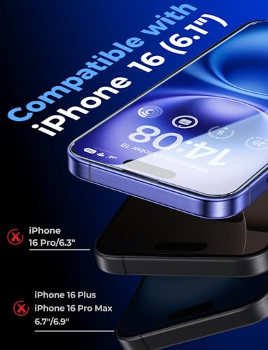 MAGIC JOHN for iPhone 16 Screen Protector Tempered Glass Easy Installation - size: iPhone 16-6.1 inch