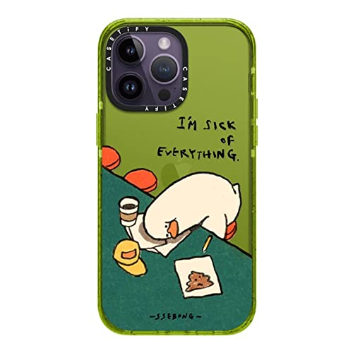 CASETiFY for iPhone 14 Pro Max Case - Impact | Slim Fit | 8.2 ft. 4x Military Grade Drop Protection | I'm sick of everything | Kiwi - color: I'm sick of everything by SSEBONG, size: iPhone 14 Pro Max (Non-Magsafe)