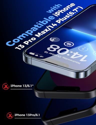 MAGIC JOHN 2 Pack for iPhone 13 Pro Max/iPhone 14 Plus 6.7 inch Tempered Glass Screen Protector, Auto Dust-Elimination Installation, Bubble Free, HD Clear, Easy Installation - size: iPhone 13 ProMax