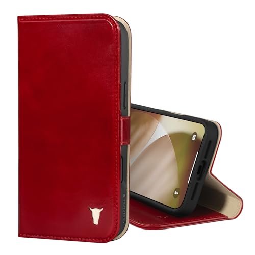 TORRO Leather Case Compatible with iPhone 17 Pro 6.3" 2025 - Premium Leather Wallet Flip Case with Kickstand and Card Slots (Compatible with Official MagSafe Chargers) - Red - color: Red, size: iPhone 17 Pro