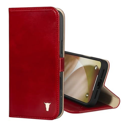 TORRO Leather Case Compatible with iPhone 17 Pro 6.3" 2025 - Premium Leather Wallet Flip Case with Kickstand and Card Slots (Compatible with Official MagSafe Chargers) - Red - color: Red, size: iPhone 17 Pro