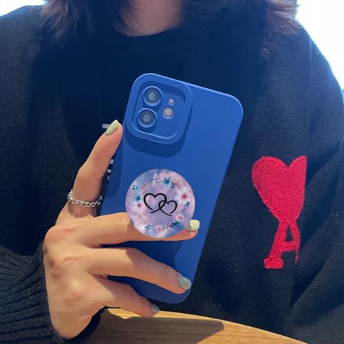 (6 Pack Cell Phone Grip,Phone Finger Foldable Holder Stand Compatible with iPhone - Purple Pink Heart Paw Print - color: Py011