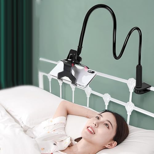 Bed Phone Holder | Multifunctional Cell Phone Mount,Cell Clip Bed Stand Holder, Flexible Long Arm Gooseneck Bracket Mount Clamp for Desk