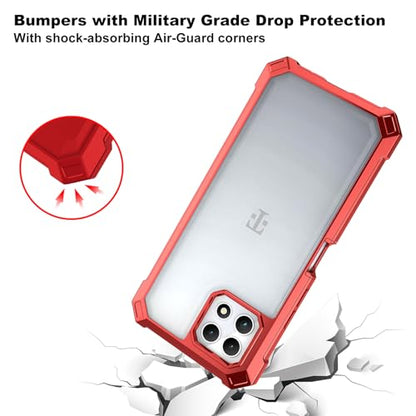 Ailiber for TMobile REVVL 7 5G Phone Case, Clear Case with Screen Protector, Dual Layer Shockproof Bumper, Transparent [Anti Yellowing], Slim Cell Phone Cover for Metro REVVL 7 5G-Red - color: Crystal Clear & Red