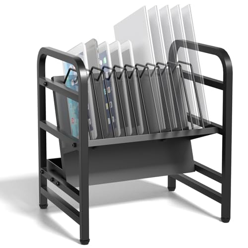 Moricher Chromebooks Charging Station 12-Slot Open Charging and Storage Rack with Leveling Feet for iPads, Tablets and Laptop Computers – Ideal for Classrooms, Offices, and Libraries