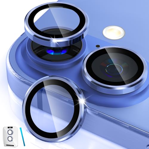 imluckies Camera Lens Protector for iPhone 16 / iPhone 16 Plus, AR+AF Tempered Glass 9H Anti-Scratch Metal Individual Lens Cover, HD Clear Camera Accessories, Case Friendly - Ultramarine - color: Blue