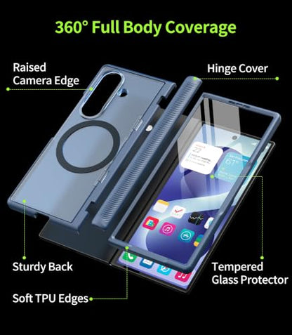 Cozycase for Samsung Galaxy Z Fold 8 Ultra /Z Fold 7 Case with Kickstand - color: Blue