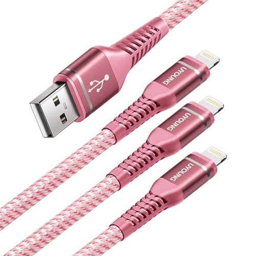 USB to Lightning Cable [Apple MFi Certified] iPhone Charger Long 10FT 3Pack - color: Pink, size: 10FT, style: USB A to Lightning