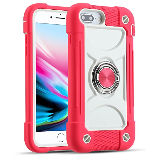MARKILL Compatible with iPhone 8 Plus/6 Plus Case,iPhone 7 Plus case/iPhone 6S Plus Case 5.5 Inch with Ring Stand, Heavy-Duty Military Grade Shockproof Phone Cover. Hot Pink - color: Hot Pink, size: iPhone 8 Plus/iPhone 7 Plus/6S Plus/6 Plus 5.5"