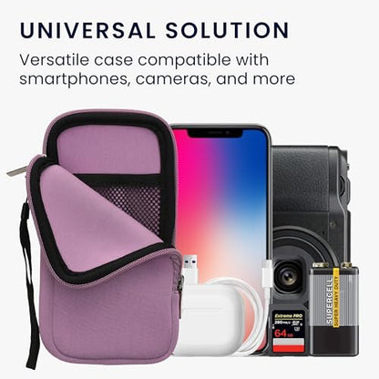 kwmobile Universal Phone Pouch Size XL - 6.7/6.8" - Neoprene Smartphone Pouch with Zip - Water-Repellent Mobile Phone Case - Sleeve in Lavender - color: lavender, size: XL - 6.7/6.8"