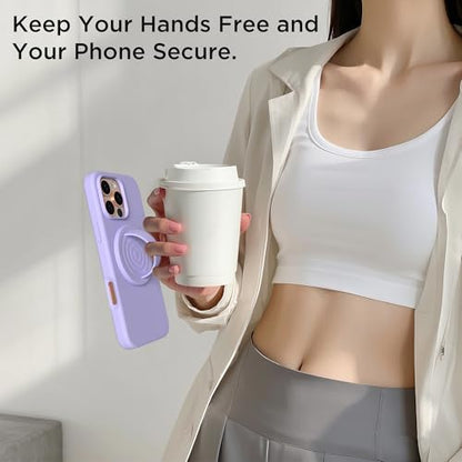 Magnetic Phone Grip for MagSafe, Silicone Ring Grip, Lilac Purple - color: Lilac Purple