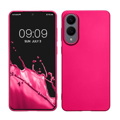 kwmobile Case Compatible with Samsung Galaxy S25 Edge Case - Soft Slim Metallic TPU Silicone Cover - Metallic Pink - color: metallic pink, size: Galaxy S25 Edge