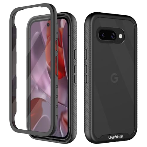Compatible with Google Pixel 9A Case, Built in Screen Protector Full Body Shockproof Slim Fit Bumper Protective Phone Cover for Pixel 9A Men Women-Black/Clear - size: Pixel 9A Case