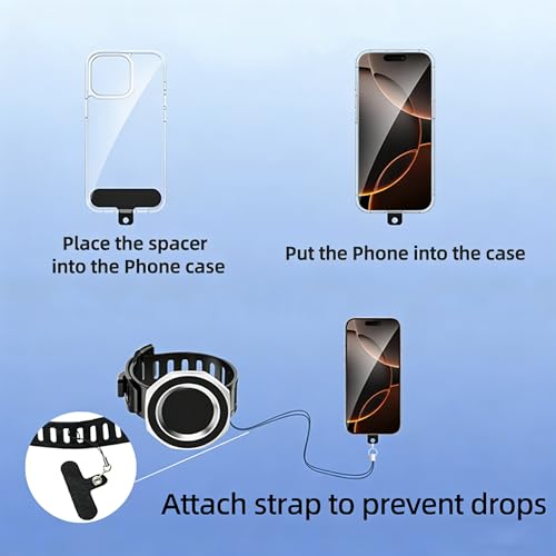 Magnetic Phone Mount with Flexible Bendable Mounting, Compatible with MagSafe, Gym, Steering Wheel, Stroller & Wrist Strap, Universal for iPhone 17/16/15/14/13/12, Treadmill, Shopping Cart